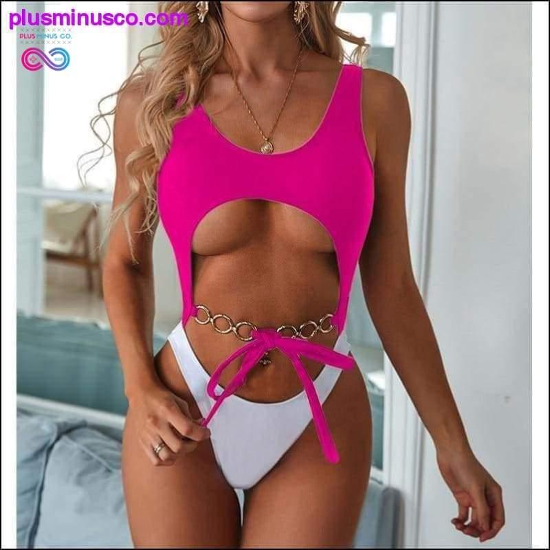 Sexy One Piece Swimsuit Women Hollow Out Swimwear Push