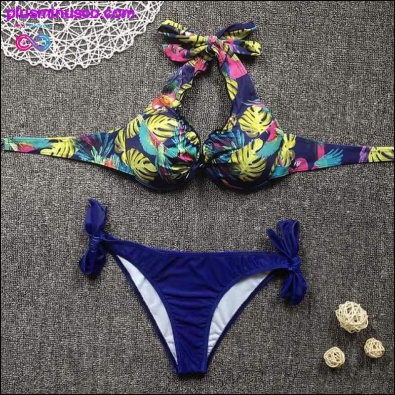 Sexy vintage print Bikinis 2020 push up Bikini set Female