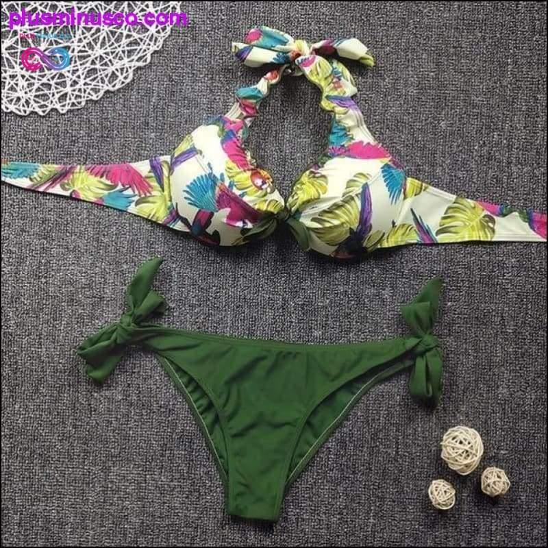 Sexy vintage print Bikinis 2020 push up Bikini set Female