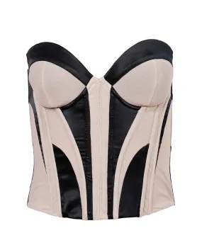 SILK & MESH BUSTIER TOP