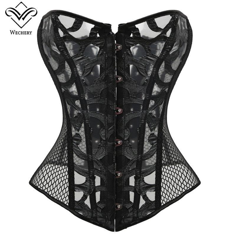 Slim Down and Sizzle Black Lace Corset and Hollow Out Design