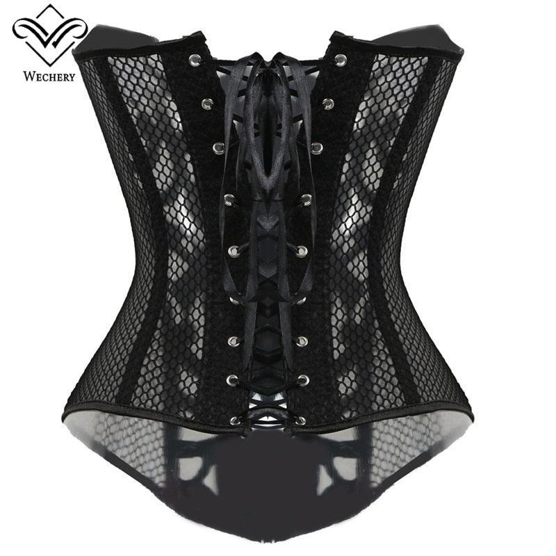 Slim Down and Sizzle Black Lace Corset and Hollow Out Design