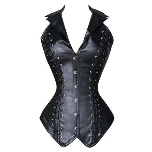 Steampunk Solid Sexy Overbust Armor Waist Trainer Corset Bustiers Slimmers