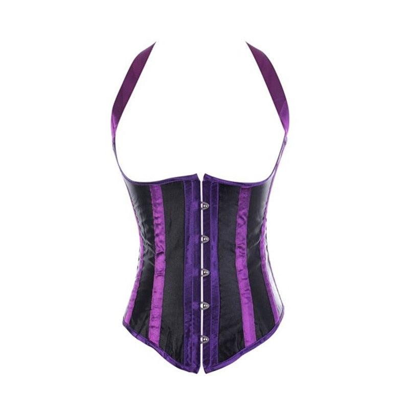 Stripe Underbust Basque Corset