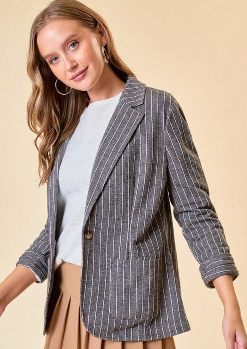 Striped Textured Blazer