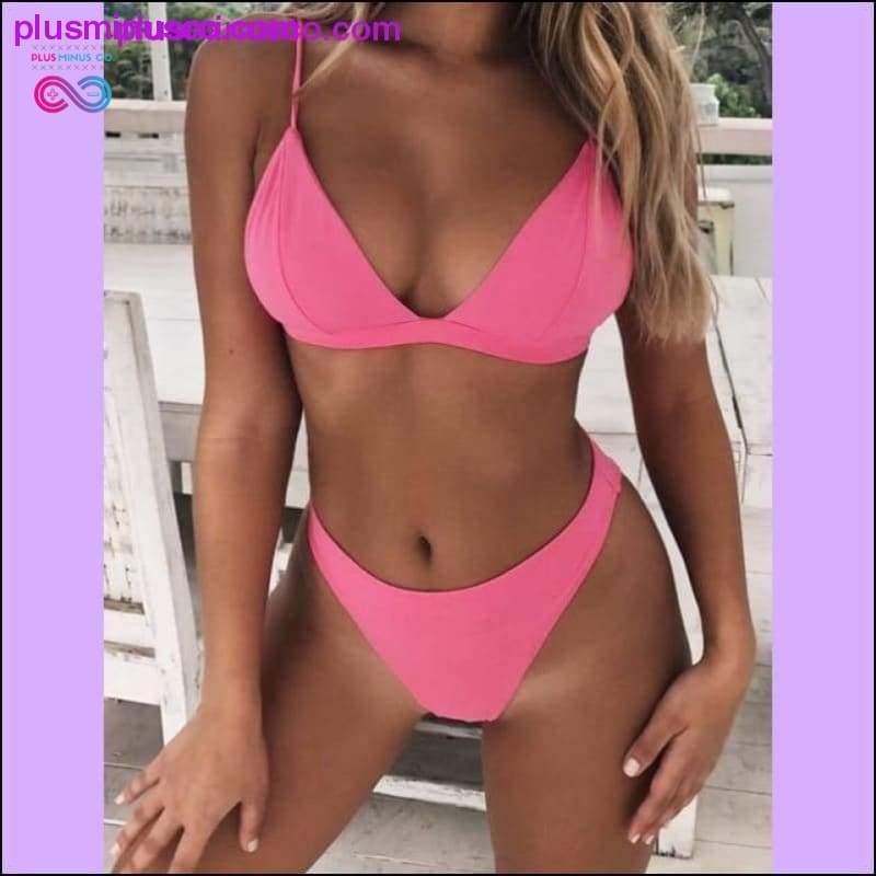 Summer Solid Beach Sexy Swimsuit for Women Bikini Set