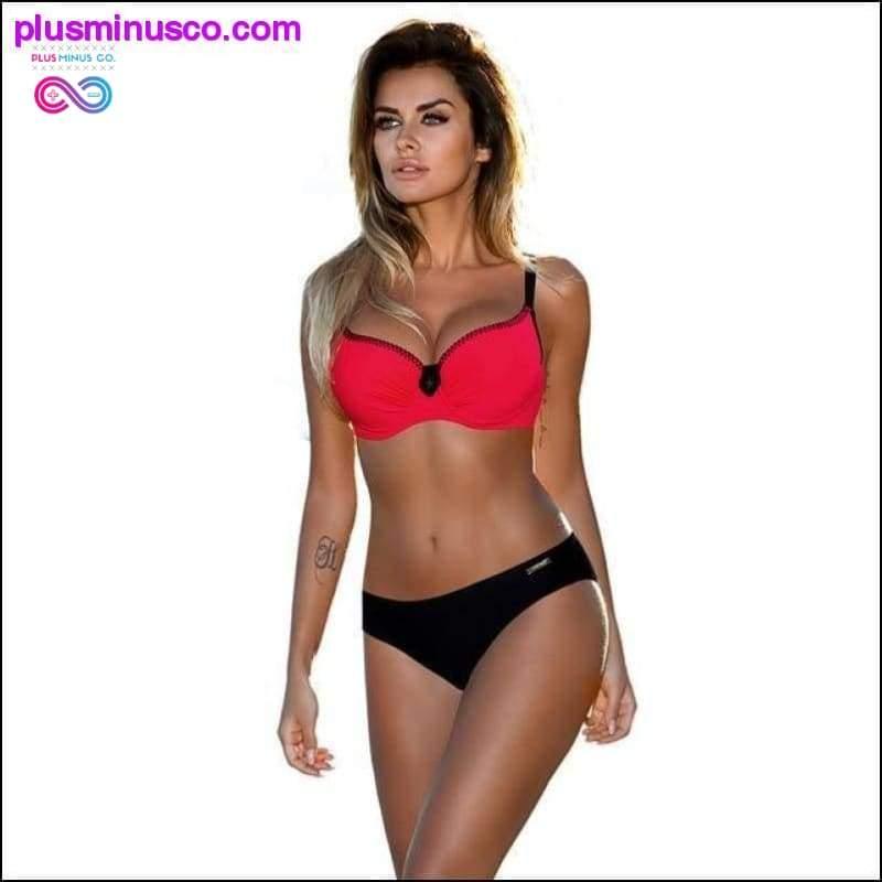 Swimsuit Red Push Up Bikini Set Plus Size Women Swimwear