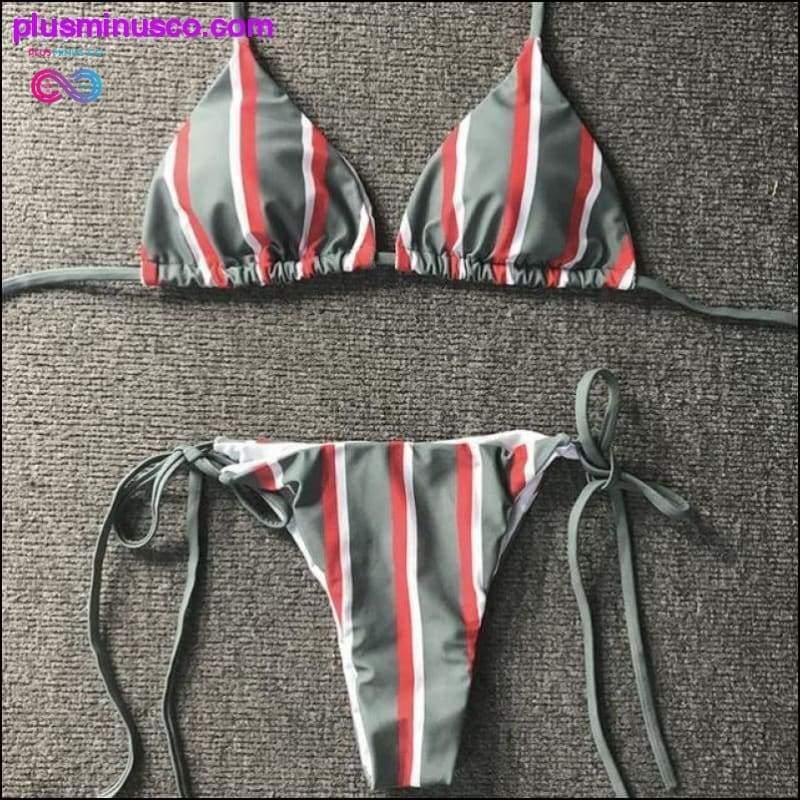 Swimwear Summer Striped Push-Up Padded Bra Beach