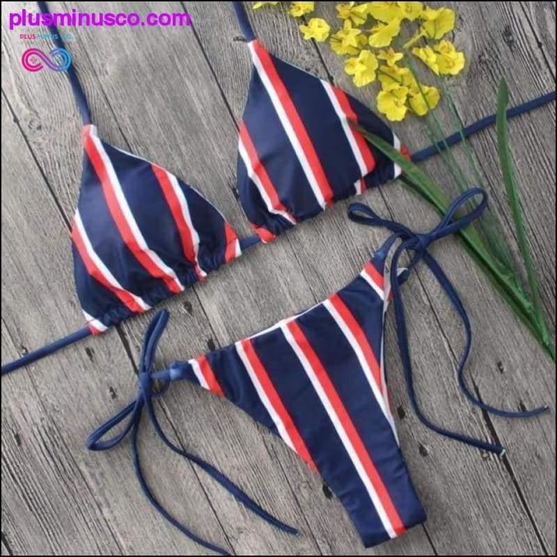 Swimwear Summer Striped Push-Up Padded Bra Beach