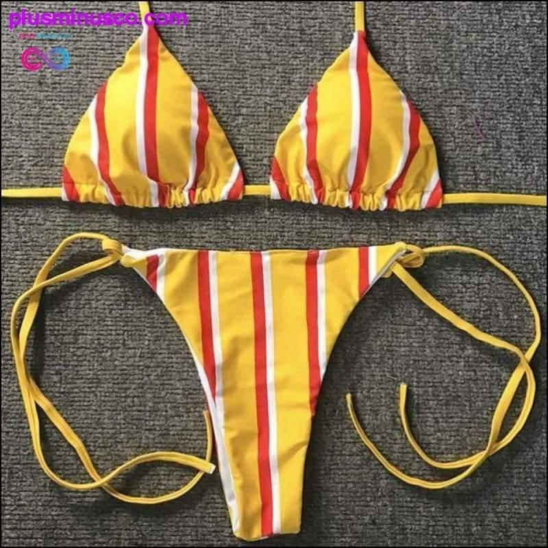 Swimwear Summer Striped Push-Up Padded Bra Beach