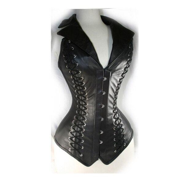 V-Neck Overbust Gothic steampunk waist Cincher corset