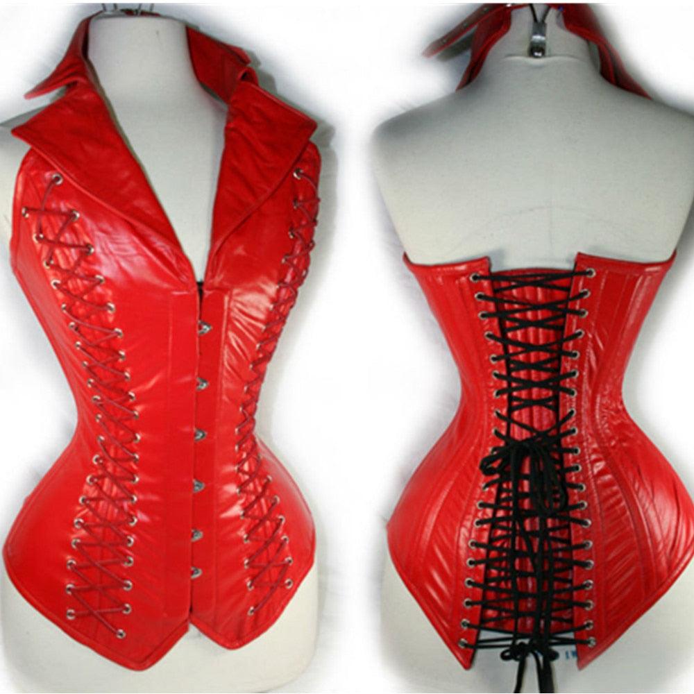 V-Neck Overbust Gothic steampunk waist Cincher corset