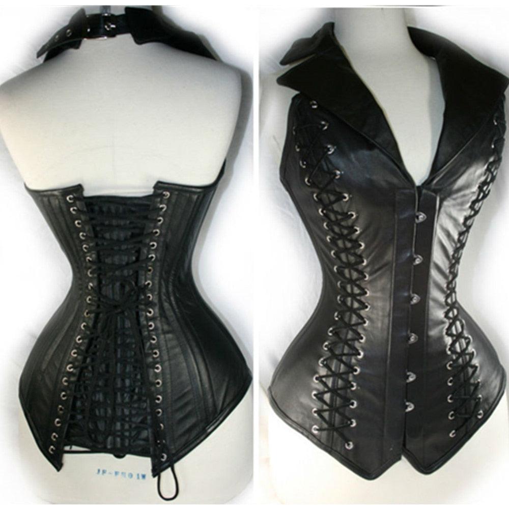 V-Neck Overbust Gothic steampunk waist Cincher corset