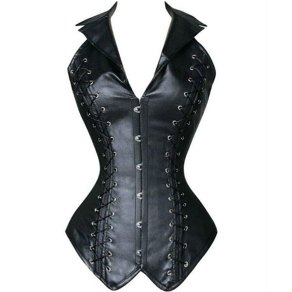 V-Neck Overbust Gothic steampunk waist Cincher corset