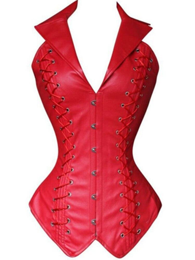 V-Neck Overbust Gothic steampunk waist Cincher corset