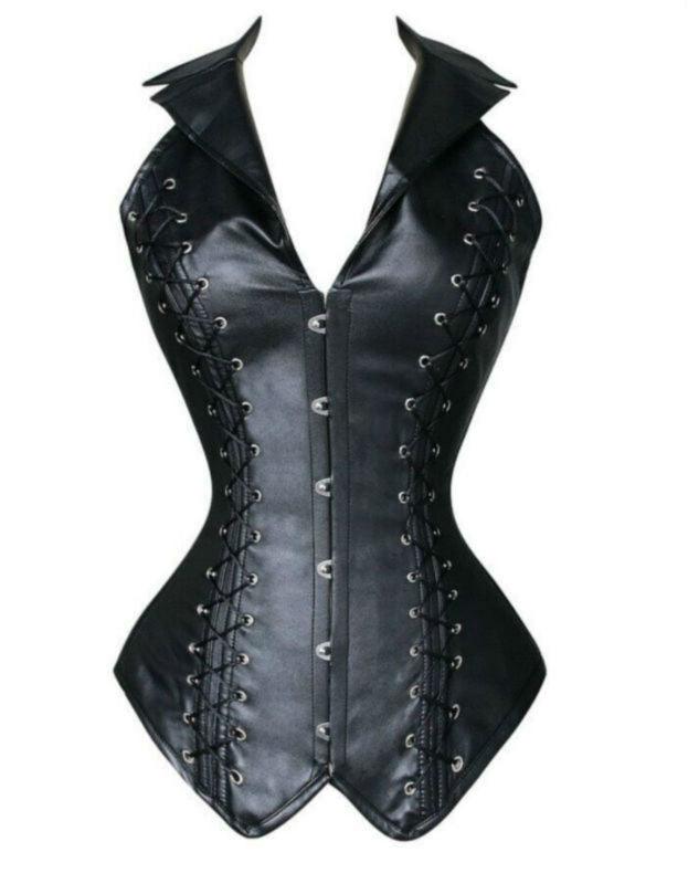 V-Neck Overbust Gothic steampunk waist Cincher corset