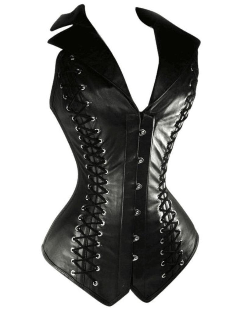 V-Neck Overbust Gothic steampunk waist Cincher corset