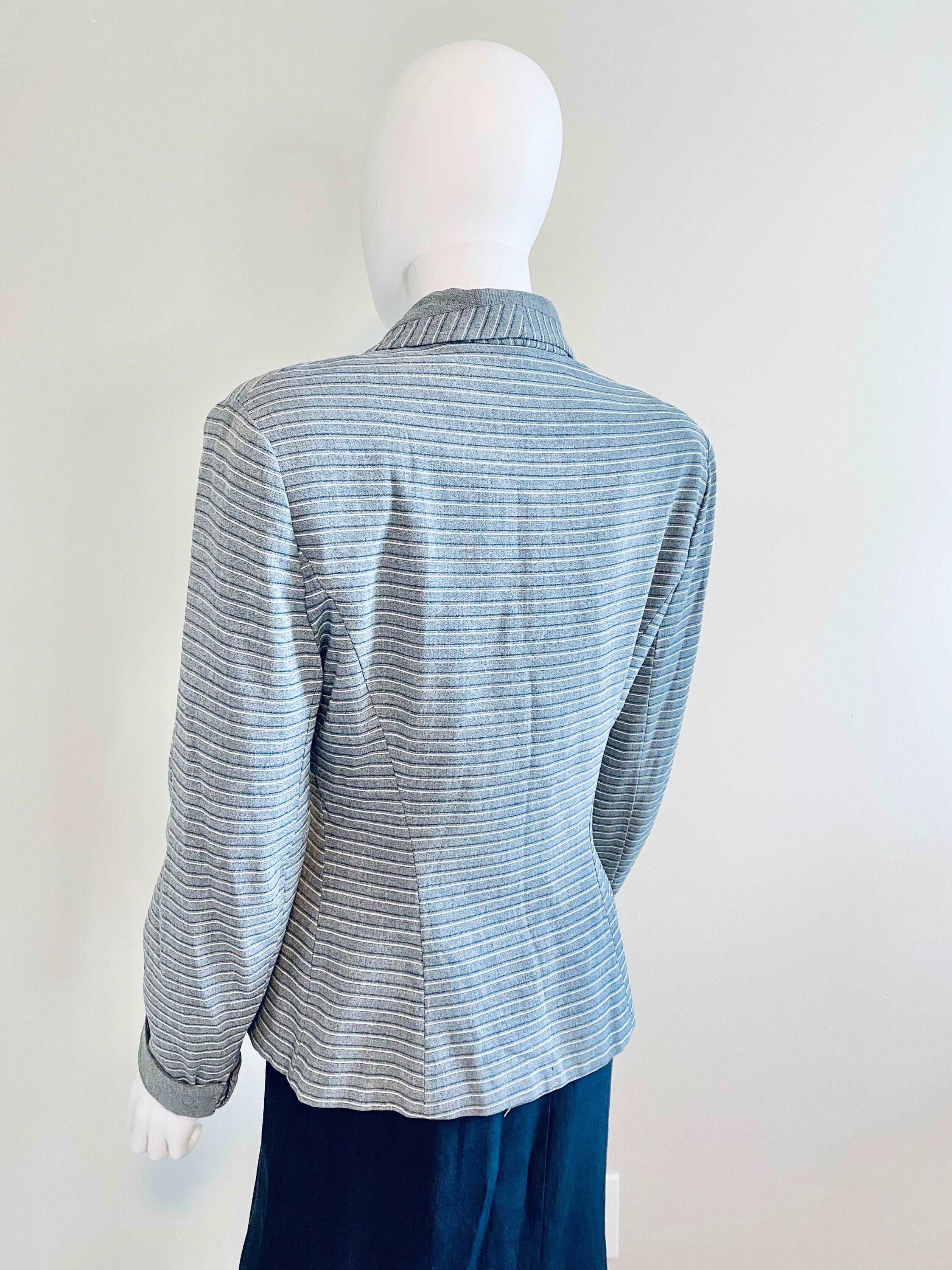 Vintage 1940s Grey Pinstriped Blazer / 40s suit jacket Size S M